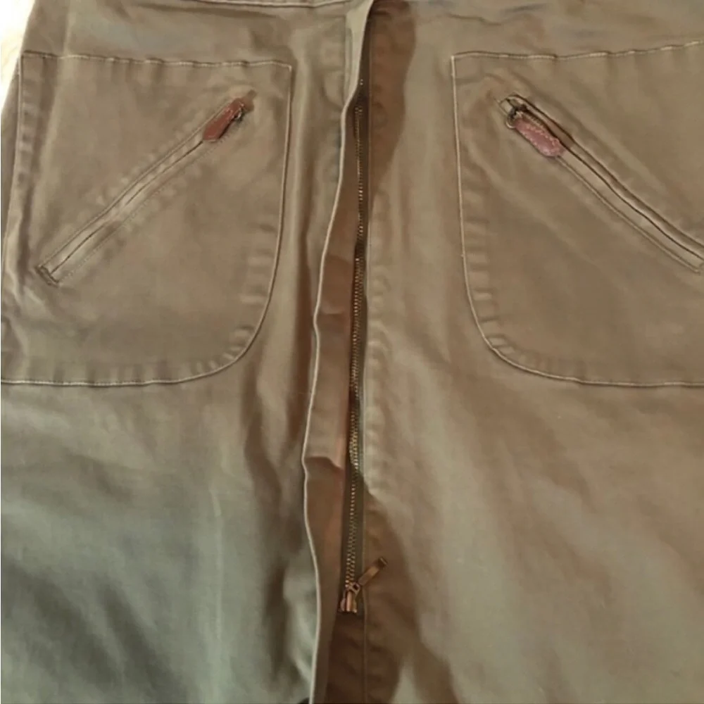 Christopher & Banks Skirt Khaki Green Stretch Casual